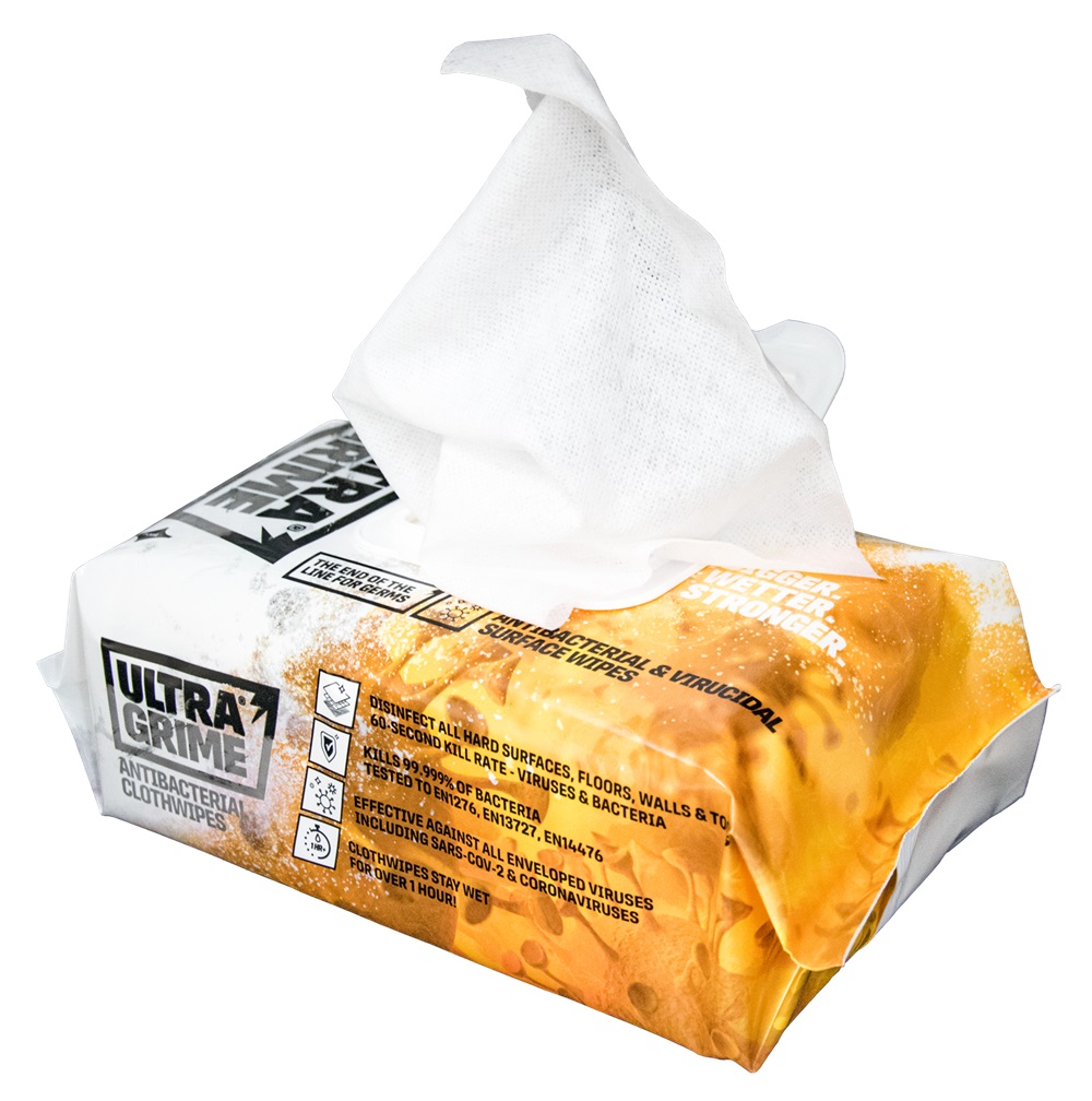 Ultra Grime Anti-Bac Wipes  (100 Pack) Yellow