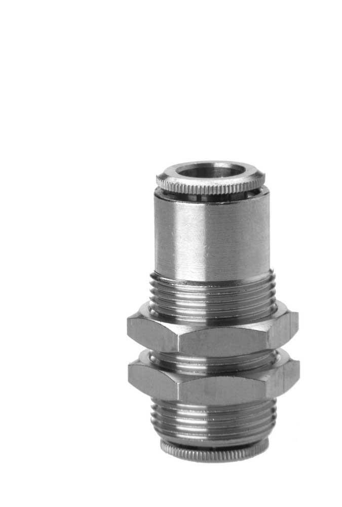 Push In Fitting Bulkhead Connector 10mm Tube