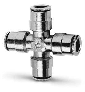 Push In Fitting Equal Tube Cross Connector 10mm Tube