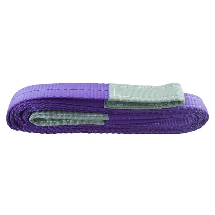 Purple Load Sling 1 Tonne x 2 Meters Reinforced Flat - Double Eye