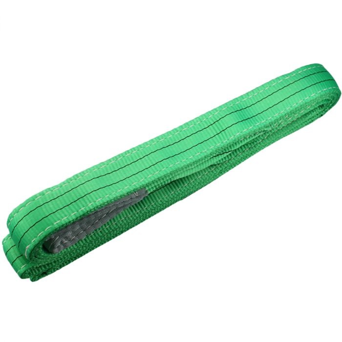 Green Load Sling 2 Tonne x 1 Meters Reinforced Flat - Double Eye