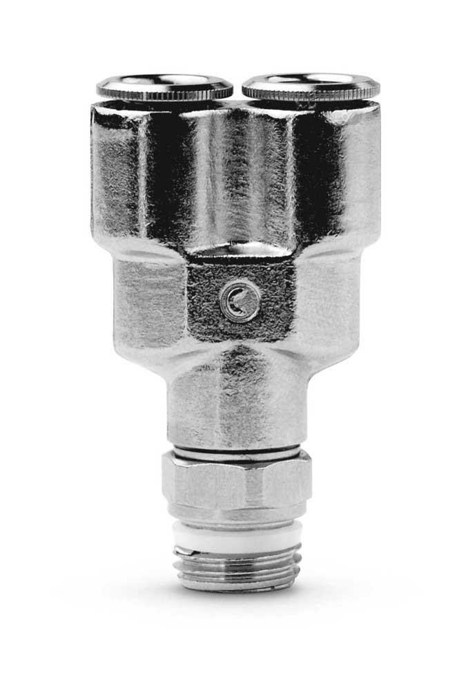 Push In Fitting Swivel Y Connector  4mm Tube 1/8